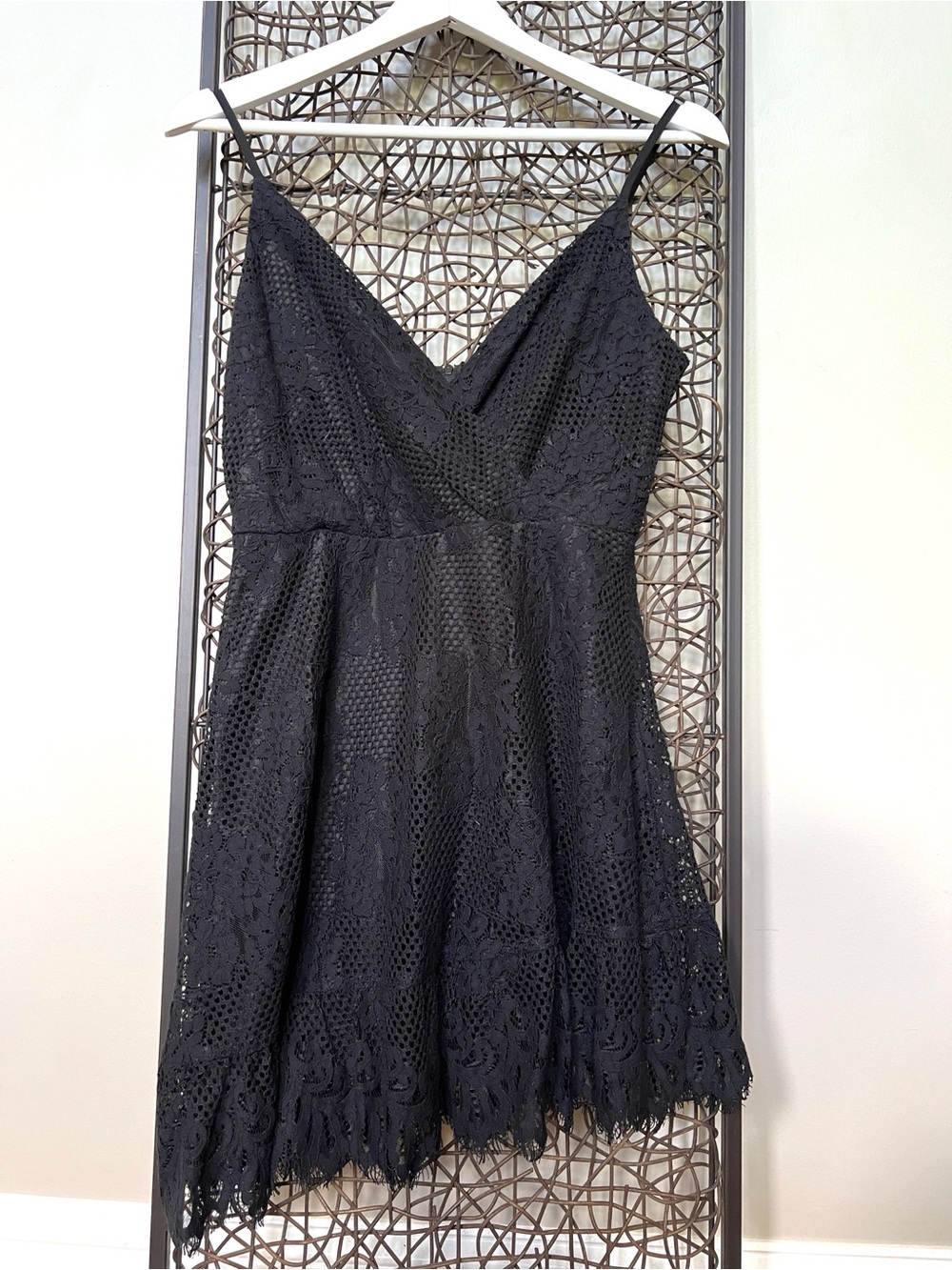 Extraordinary Black Lace Skater Dress Fit Flare bias streetgoth HOCO Cotton Bl S